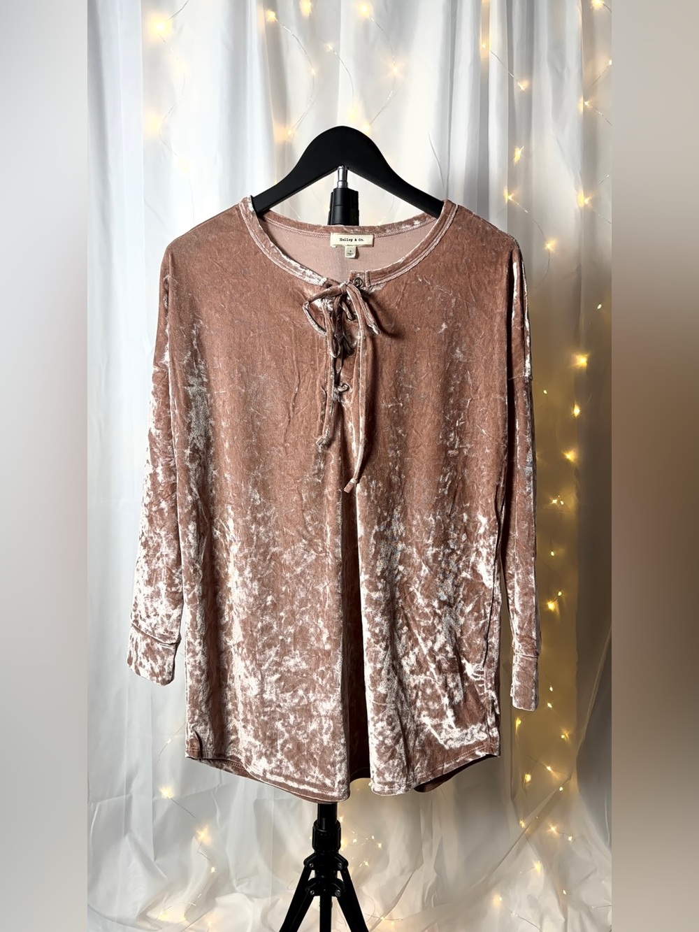 Hailey & Co Mauve Velvet Top - Available in Small/Medium/Large